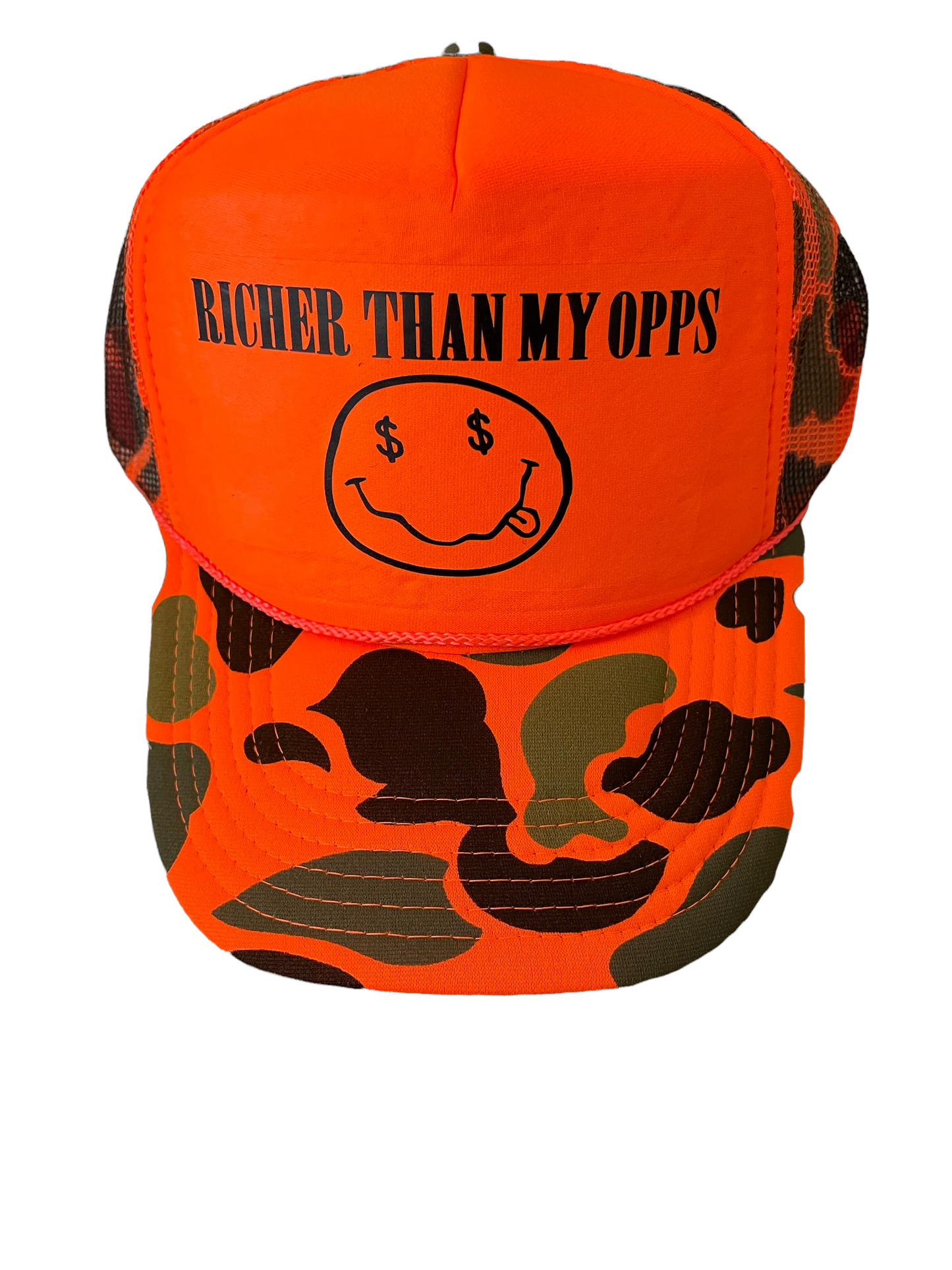 Orange Camo RTMO Trucker with Black