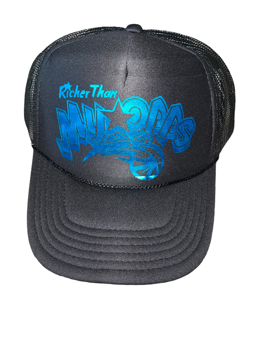 Black RTMO Trucker with Shiny turquoise