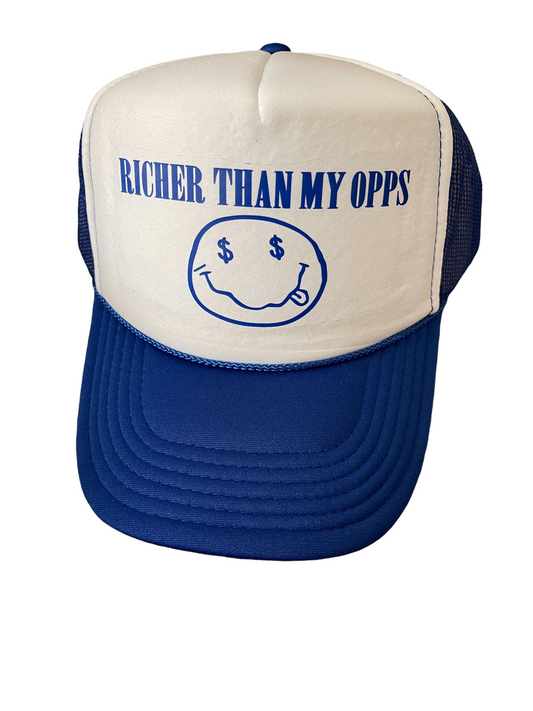 White/Blue RTMO Trucker with Blue