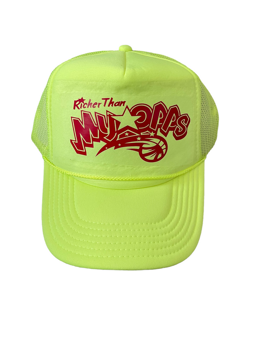 Neon Yellow RTMO Trucker with Red