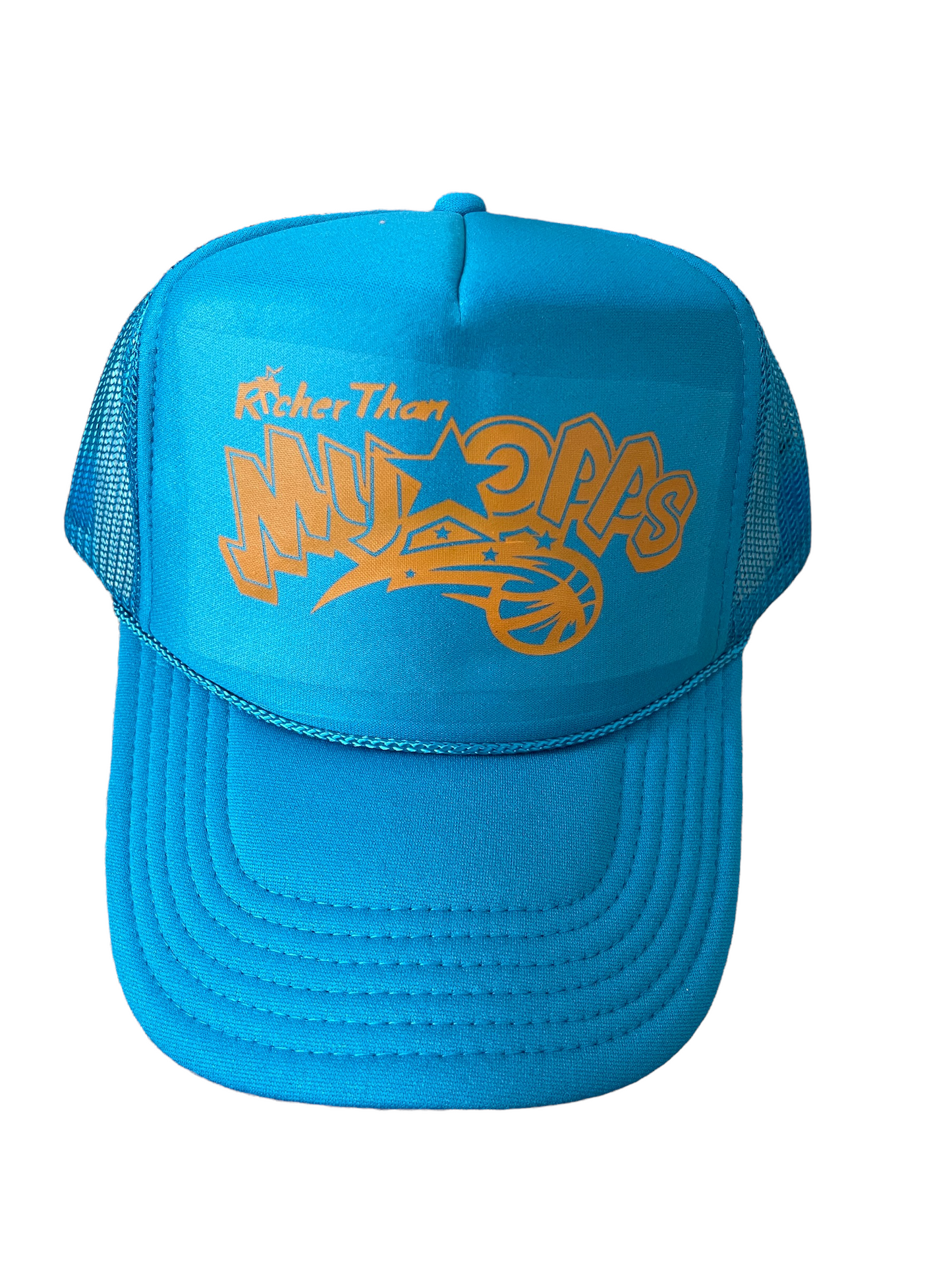 Teal RTMO Trucker with Orange