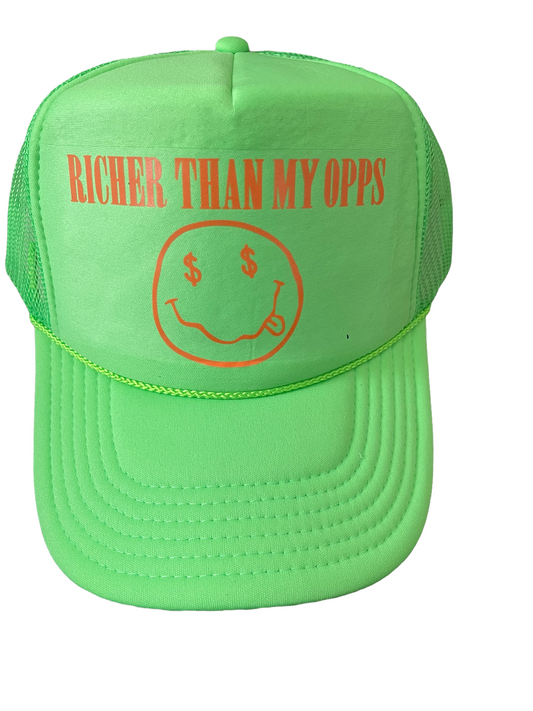 Neon Green RTMO Trucker with Orange